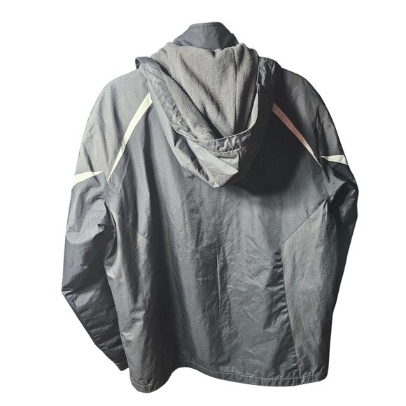 Free Tech Performance Outerwear Jacket S Black & Gray Water-Resistant Hooded Coa - Picture 8 of 13